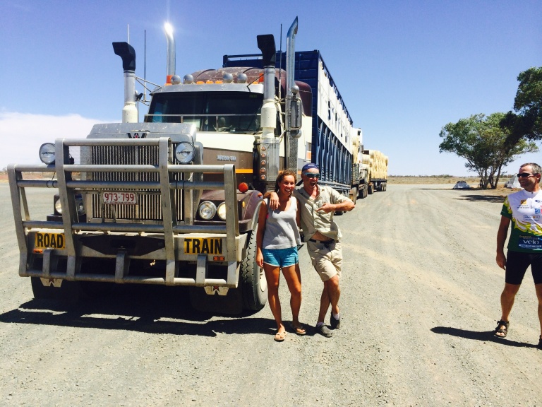road trains at our bush camp!